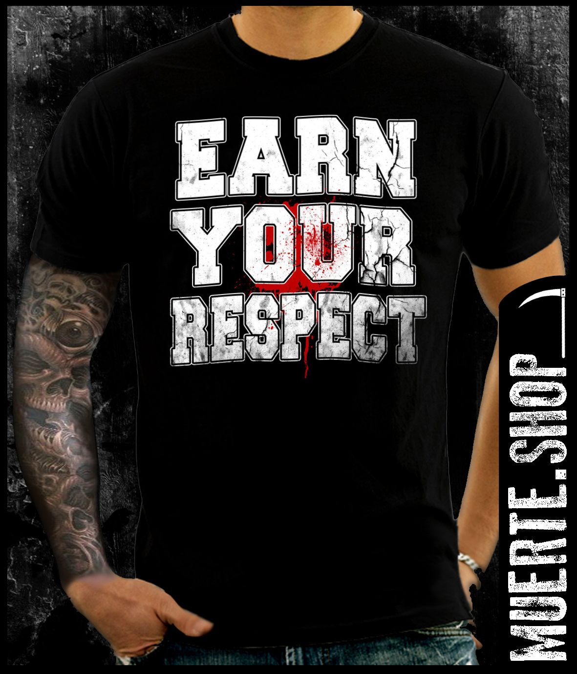 Черна тениска EARN YOUR RESPECT Черна тениска EARN YOUR RESPECT
